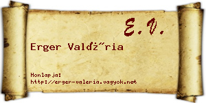 Erger Valéria névjegykártya